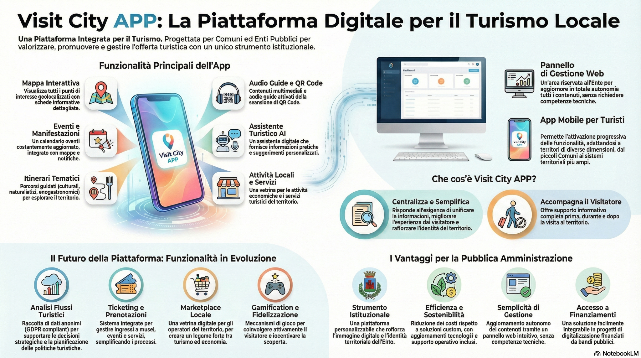 Funzionalità VisitCityAPP per turismo locale